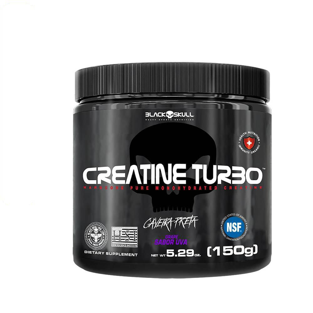 Creatina Turbo Uva 150g Caveira Preta Black Skull