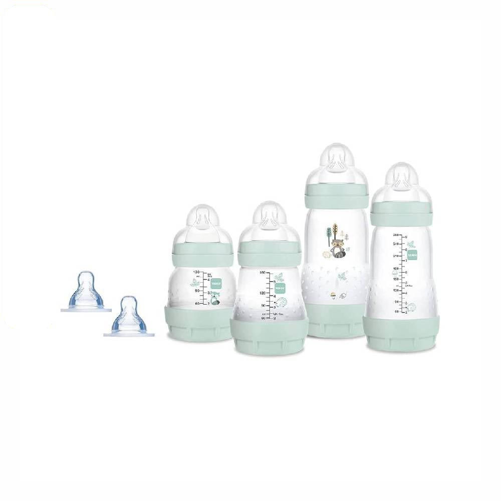 Kit 4 Mamadeiras + 2 Bicos Extras Easy Start Azul MAM
