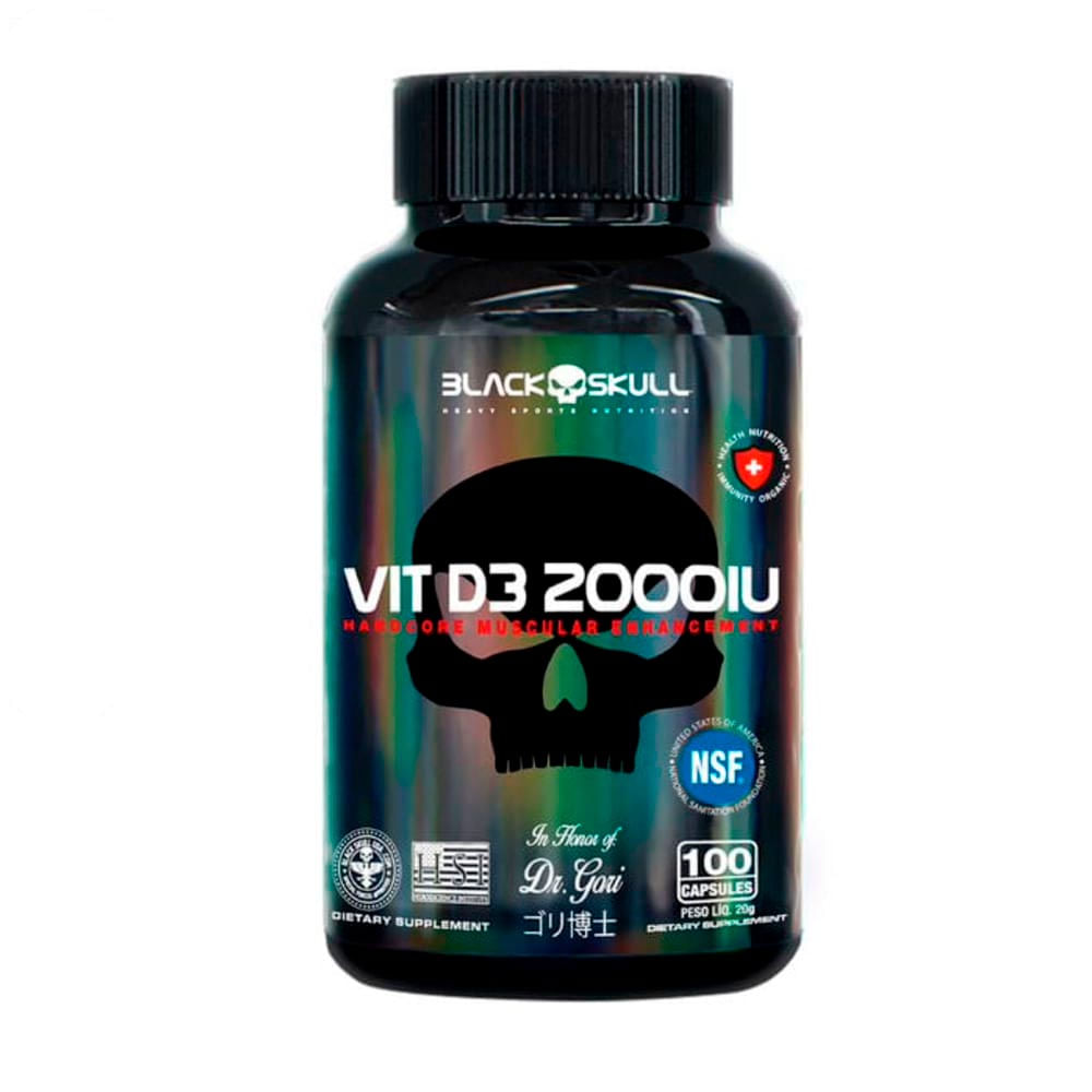 Suplemento Vitamínico Vitamina D3 Black Skull 100 Capsulas