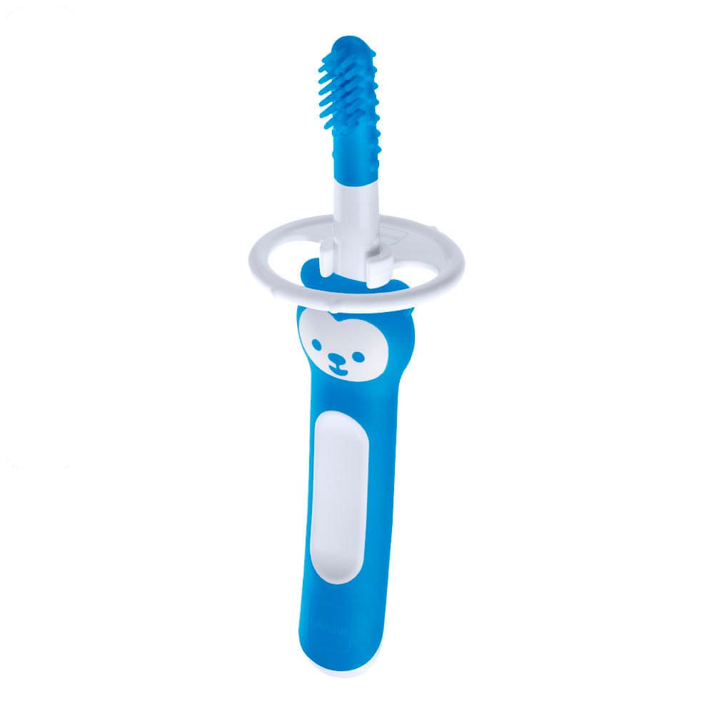 Escova De Dentes Para Bebês Massaging Brush 3M+ Azul MAM