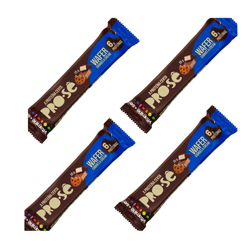 Barrinha Proteica Pro-sê Wafer Proteica Cookies & Cream Vitamine-se 4 unidades