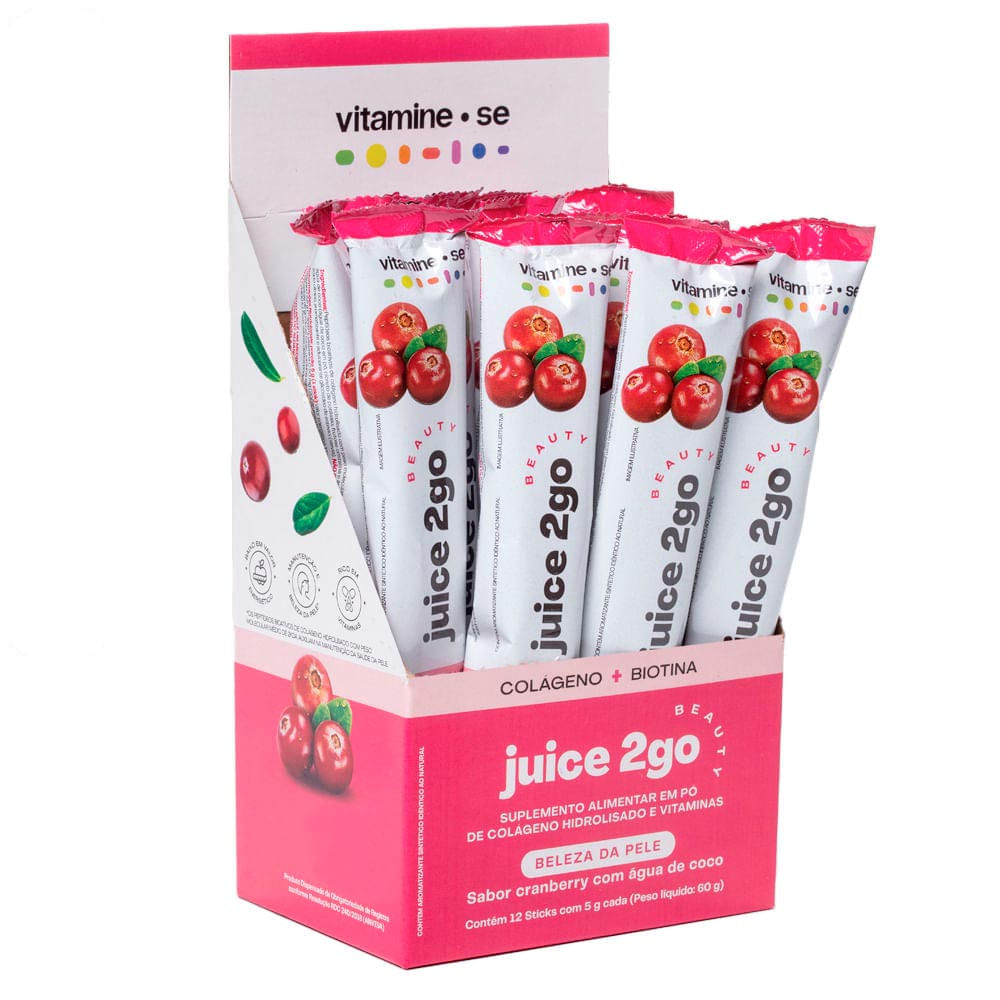 Bebida Funcional Juice 2Go Beauty Vitamine-se Caixa com 12