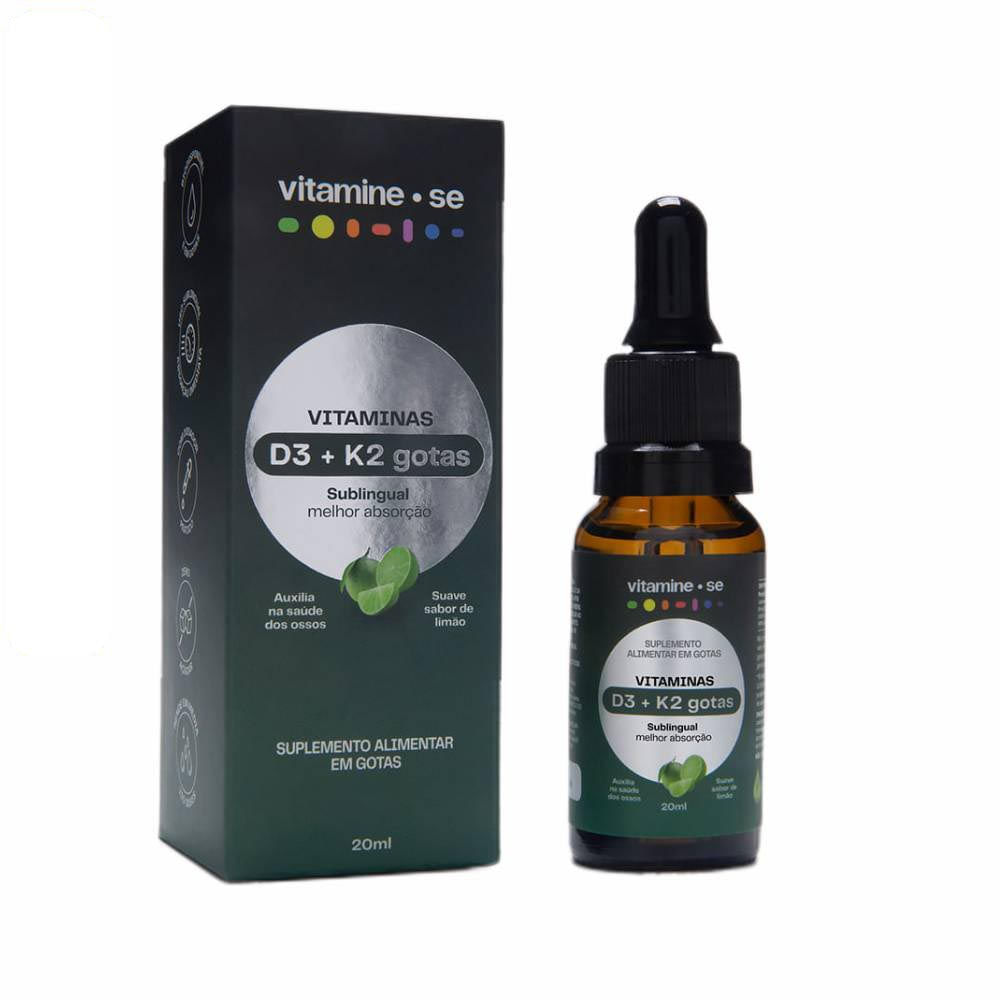 Vitamina D3+K2 em Gotas (Mk-7) Vitamine-se 20ml