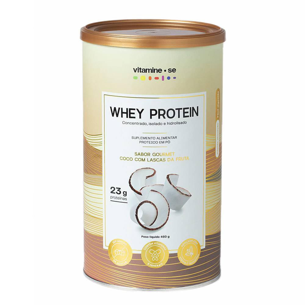 WHEY PROTEIN GOURMET COCO COM LASCAS DA FRUTA VITAMINE-SE 450G