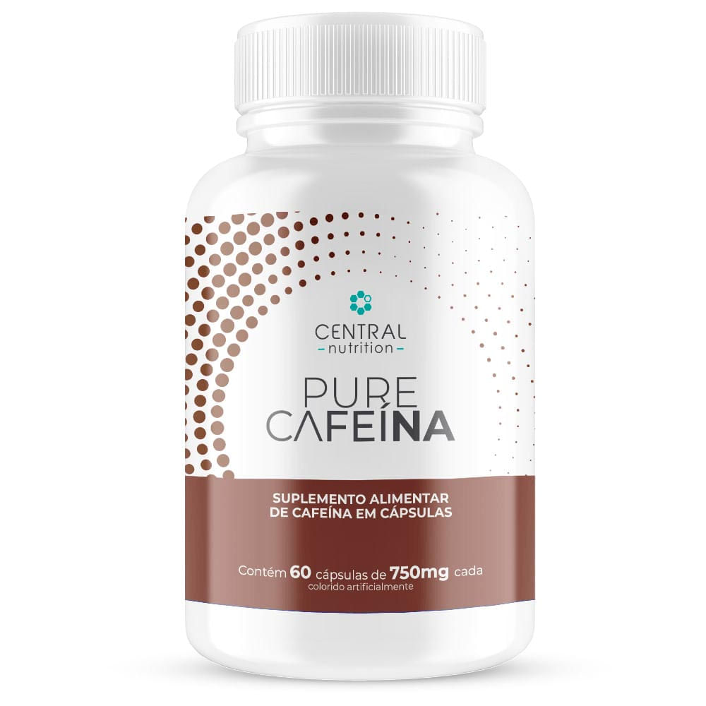 Pure Cafeína Central Nutrition 60 Cápsulas de 750mg