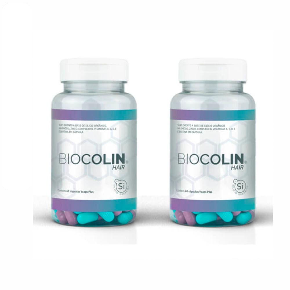 Kit Biocolin Hair Central Nutrition 2 Potes de 60 cápsulas de 500 mg