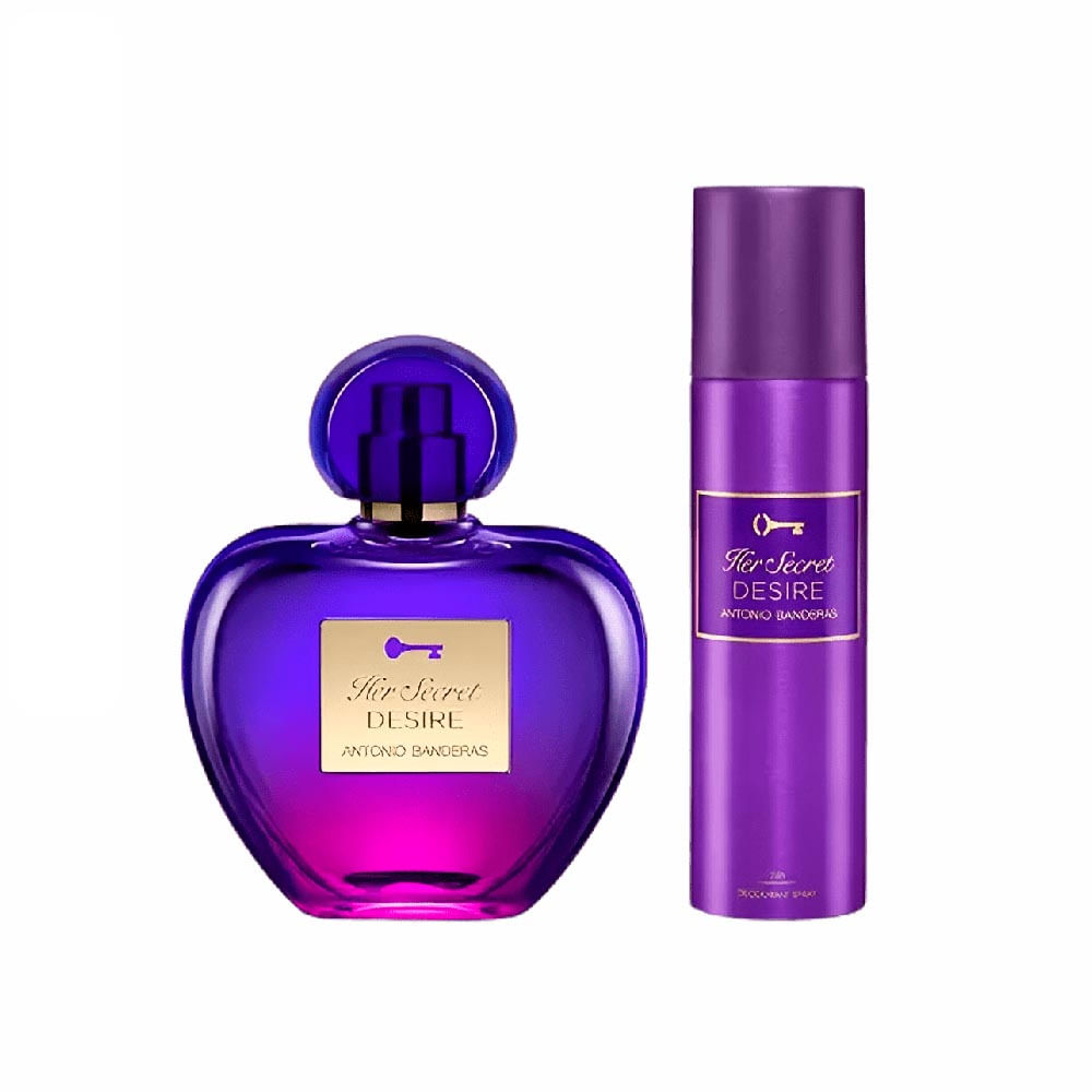 Kit Antonio Banderas Her Secret Desire Feminino Eau de Toilette 80ml + Desodorante 150ml