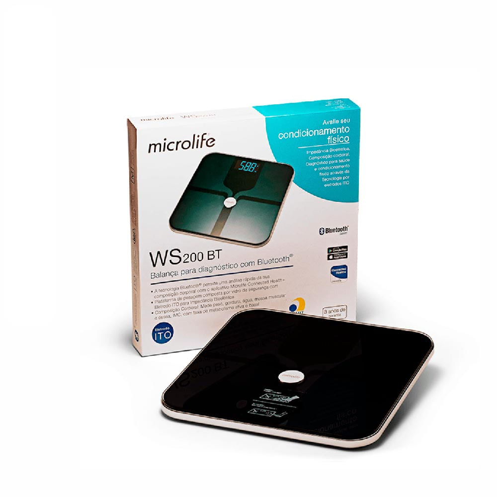 Balança De Bioimpedância Com Bluetooth Ws200 Microlife