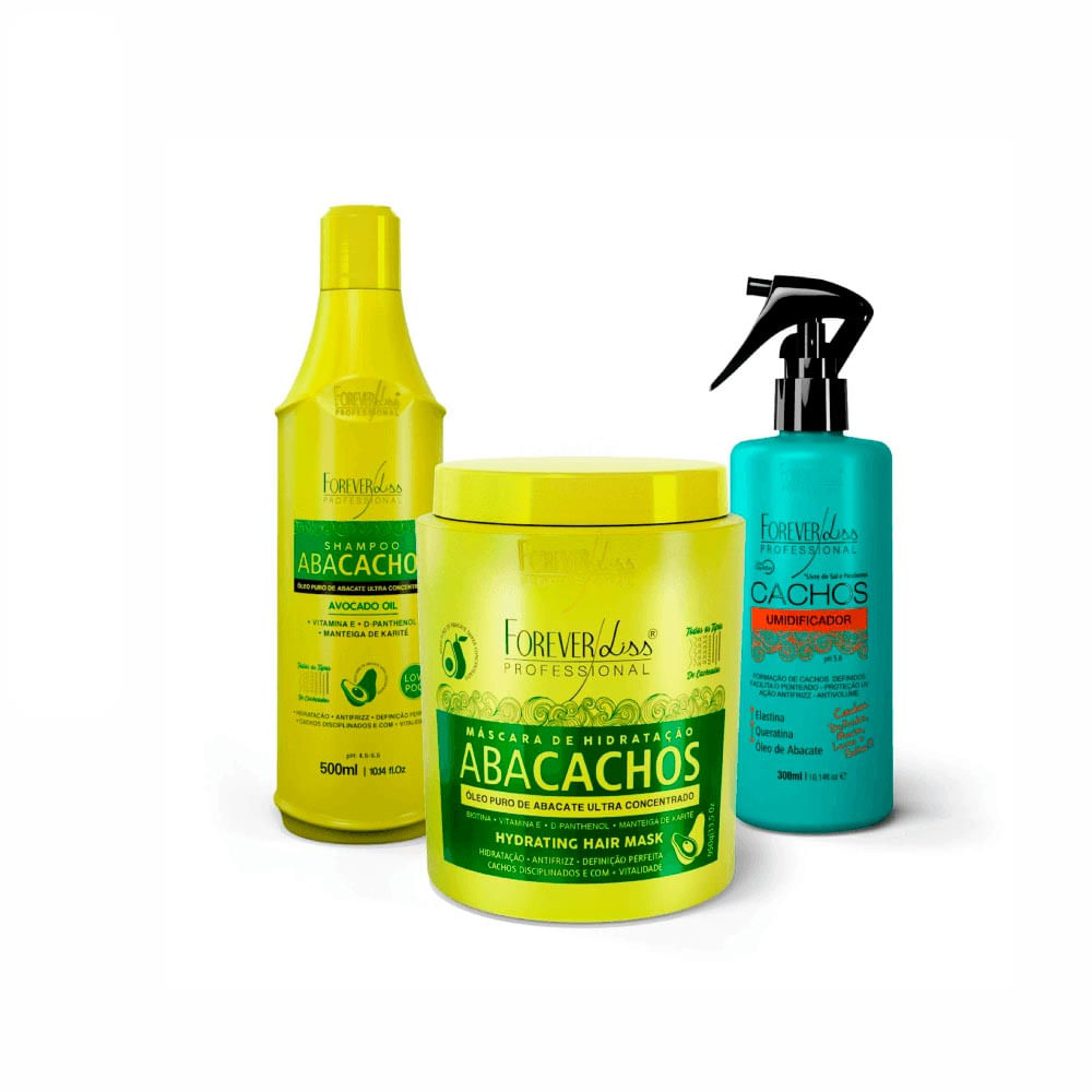 Kit Forever Liss Shampoo 500Ml + Máscara 950g + Umidificador De Cachos 300Ml