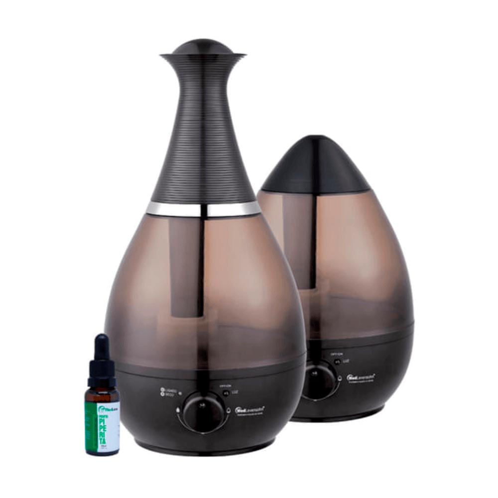 Kit Umidificador Ultrassônico Preto + Essência de Menta MedLevensohn