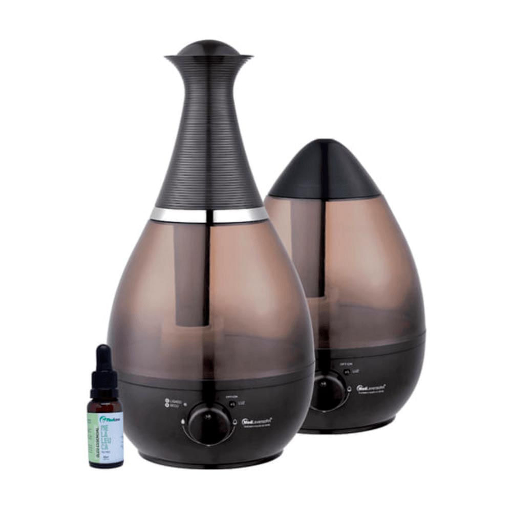 Kit Umidificador Ultrassônico Preto + Essência de Melaleuca MedLevensohn