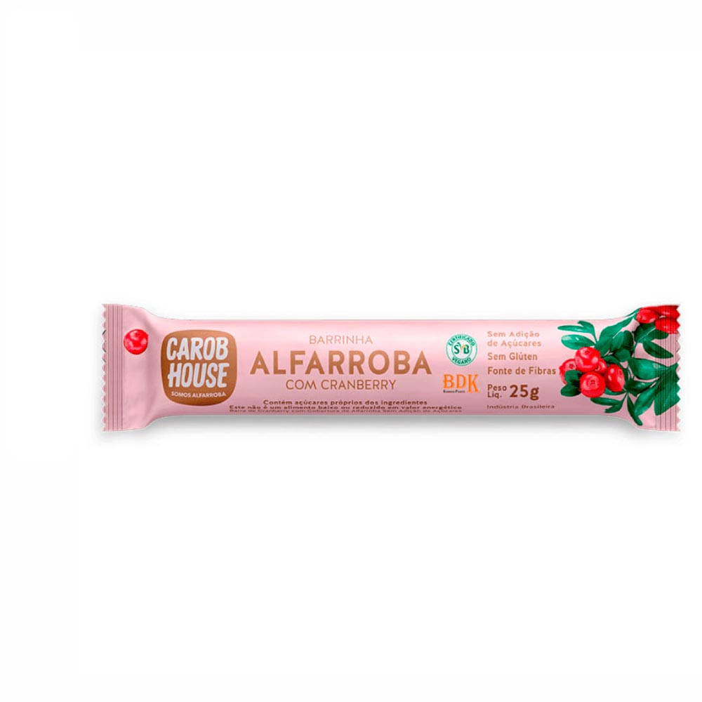 Barra Alfarroba Com Cranberry Carob House 25g