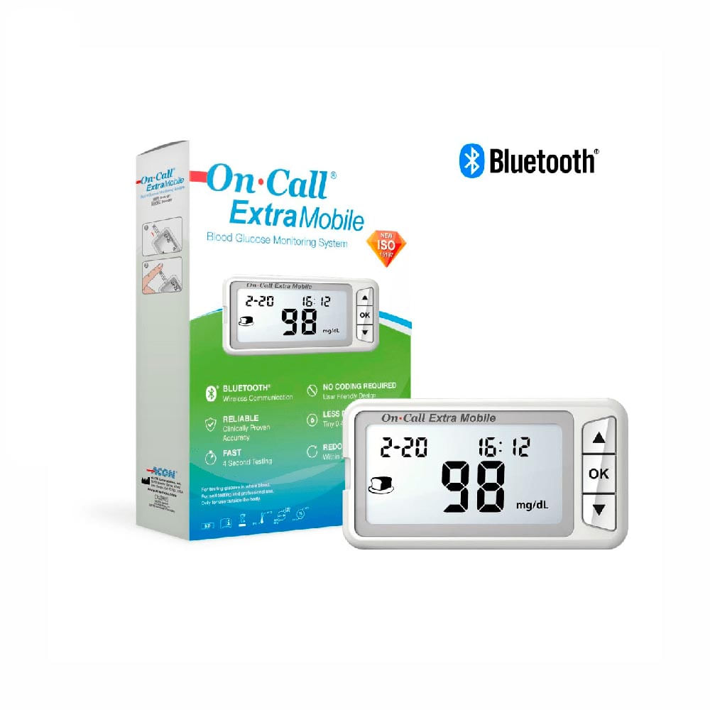 Monitor de Glicemia com Bluetooth On Call Extra Mobile On Call Plus II