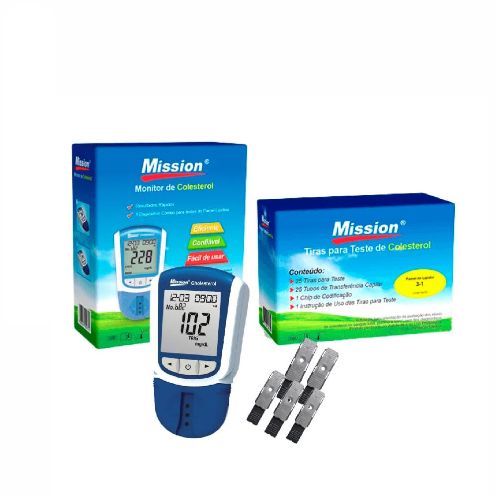 Monitor De Perfil Lipídico Completo + 25 Tiras Para Medição De Colesterol Medlevensohn