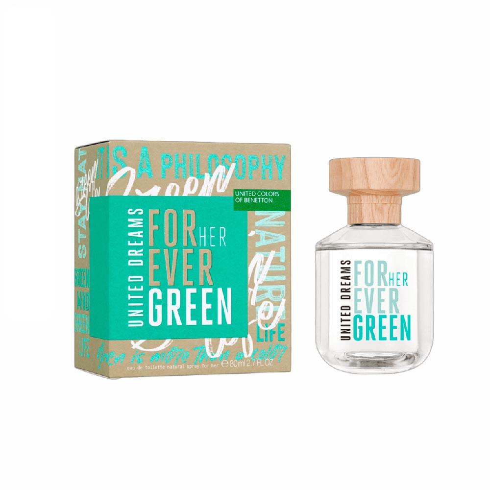 Benetton Forever Green United Dreams Eau de Toilette Perfume Feminino 80ml