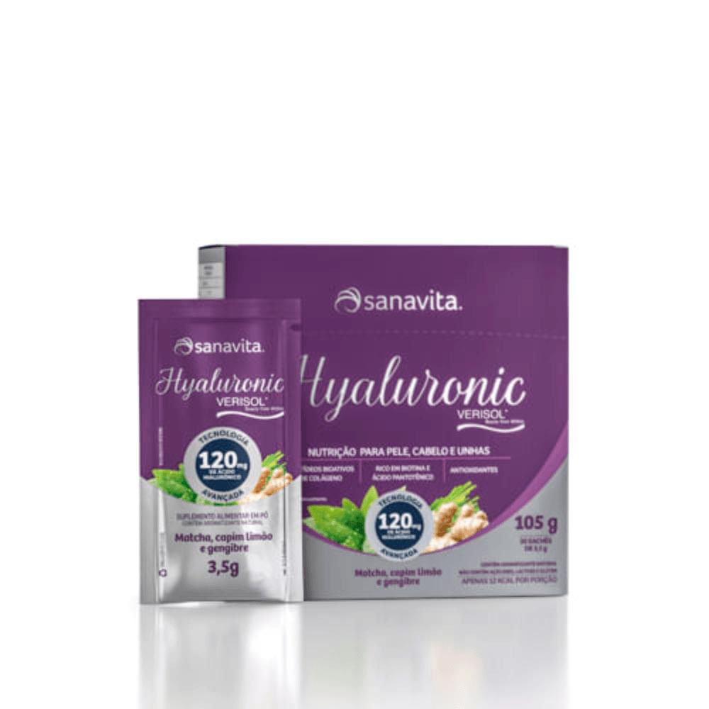 Hyaluronic Verisol® Sanavita Matcha, Capim Limão e Gengibre 30 Un.