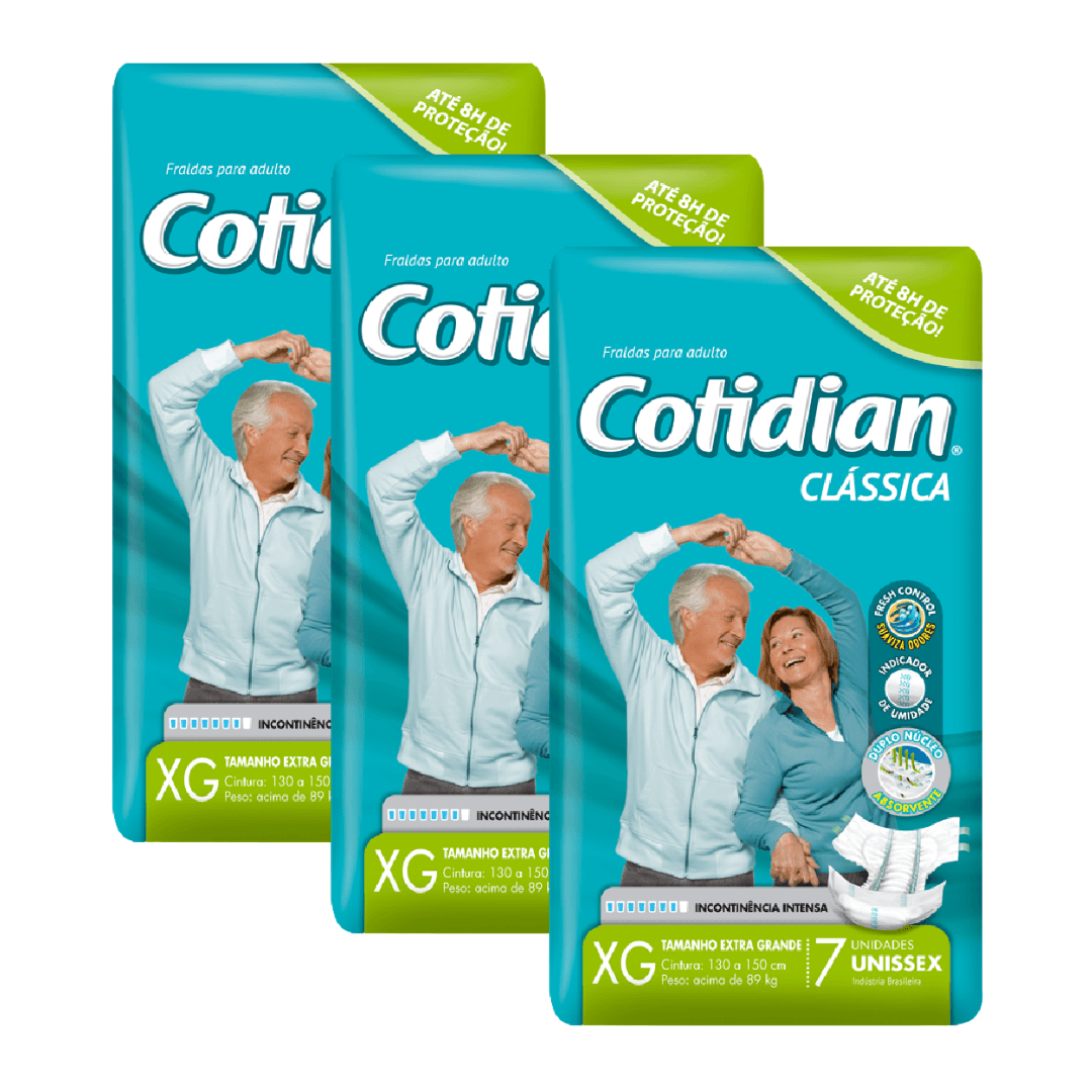 Fralda Adulto Cotidian Clássica Xg Com 21 Unidades