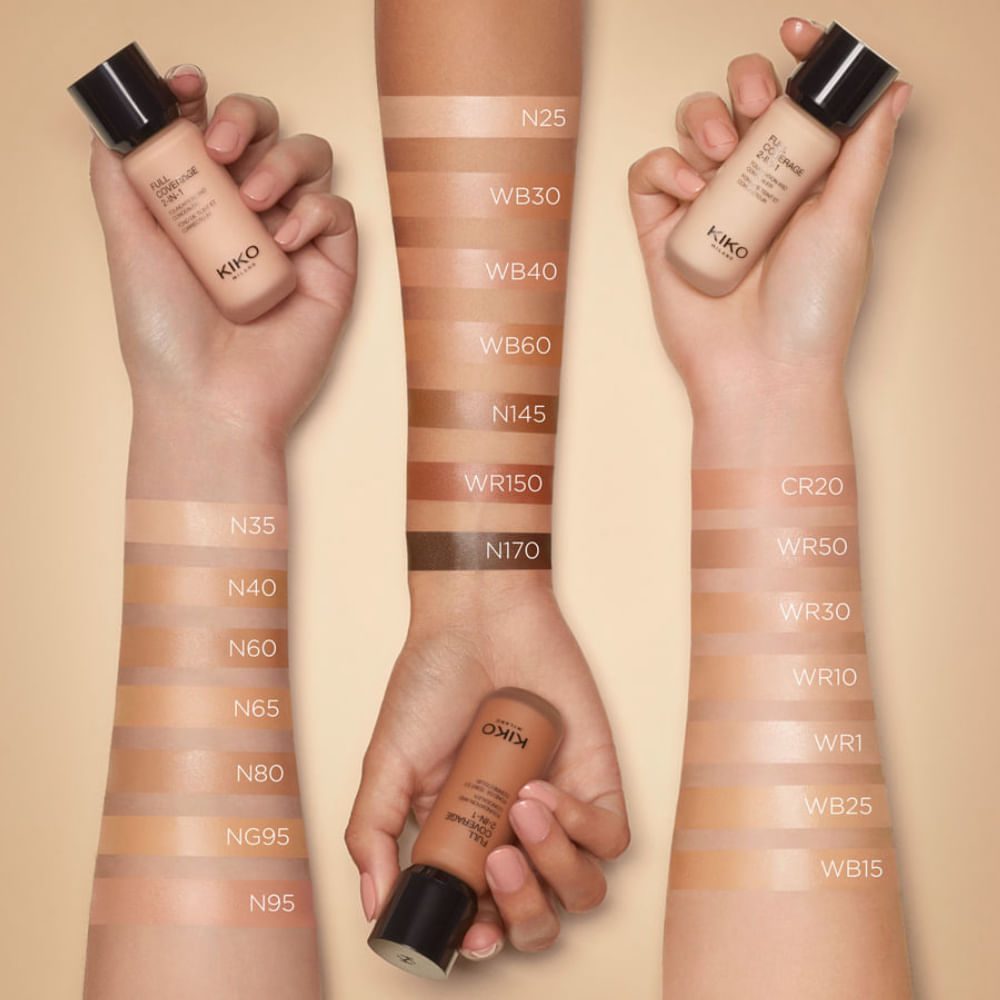 Base e Corretor 2 em 1 Kiko Full Coverage 2-In-1 Foundation & Concealer Cor Neutral 60 25ml