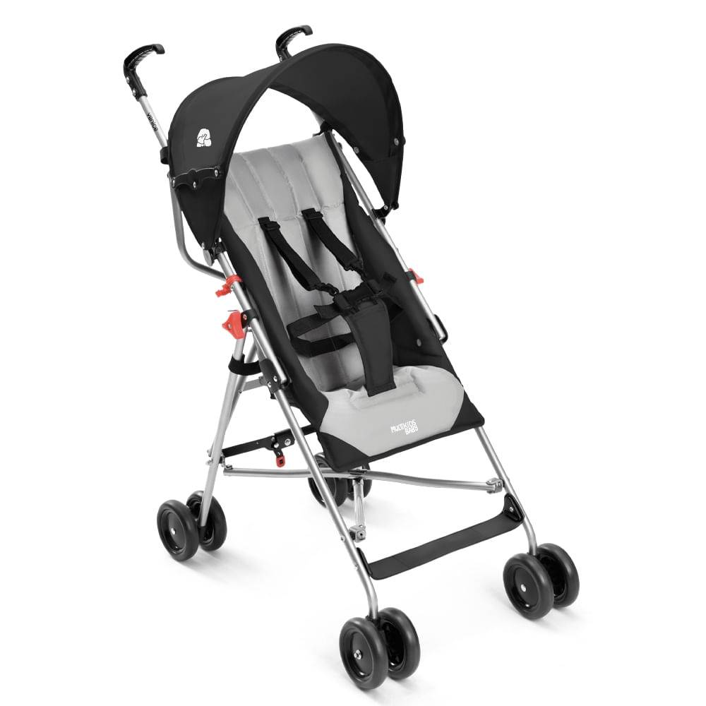Carrinho Guarda-chuva Venice 15kgs Preto E Cinza Multikids Baby