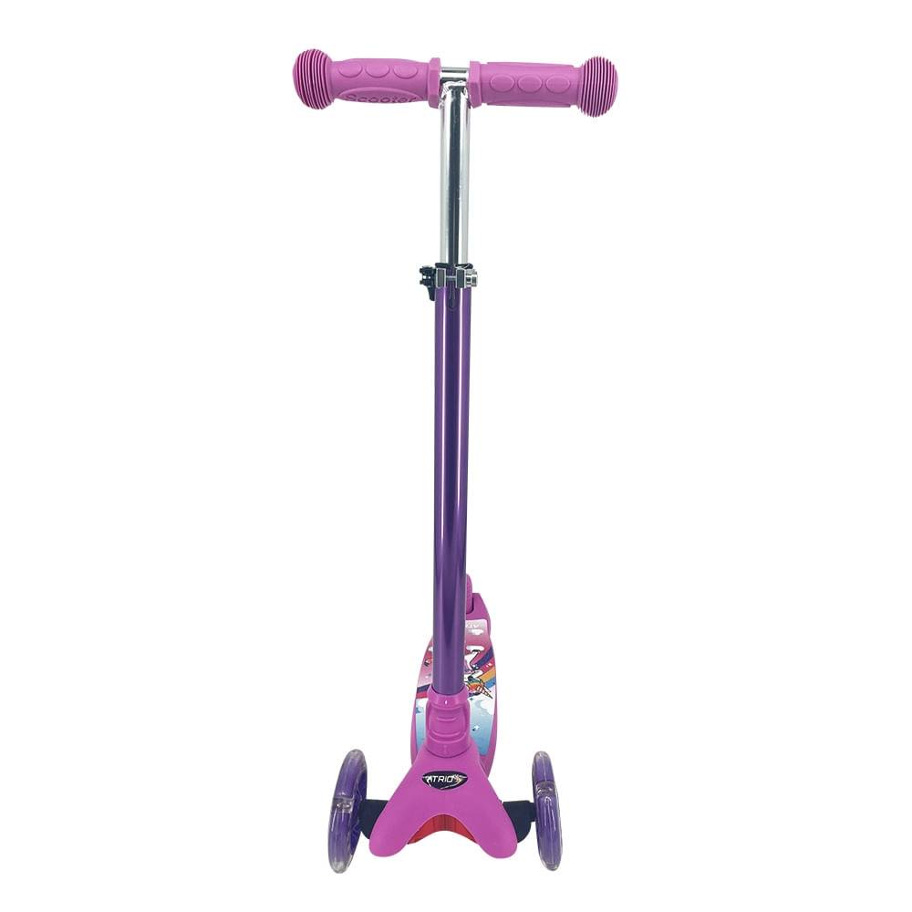 Patinete 3 Rodas Atrio Led New Unicórnio Rosa