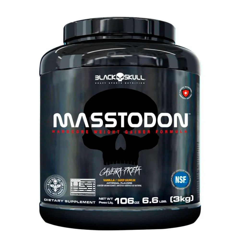 HIPERCALÓRICO MASSTODON BAUNILHA MASSTODON BLACK SKULL 3KG