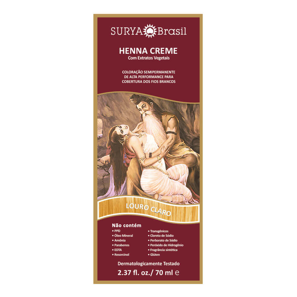 Henna Creme Natural Surya Brasil 70ml Cor Louro Claro