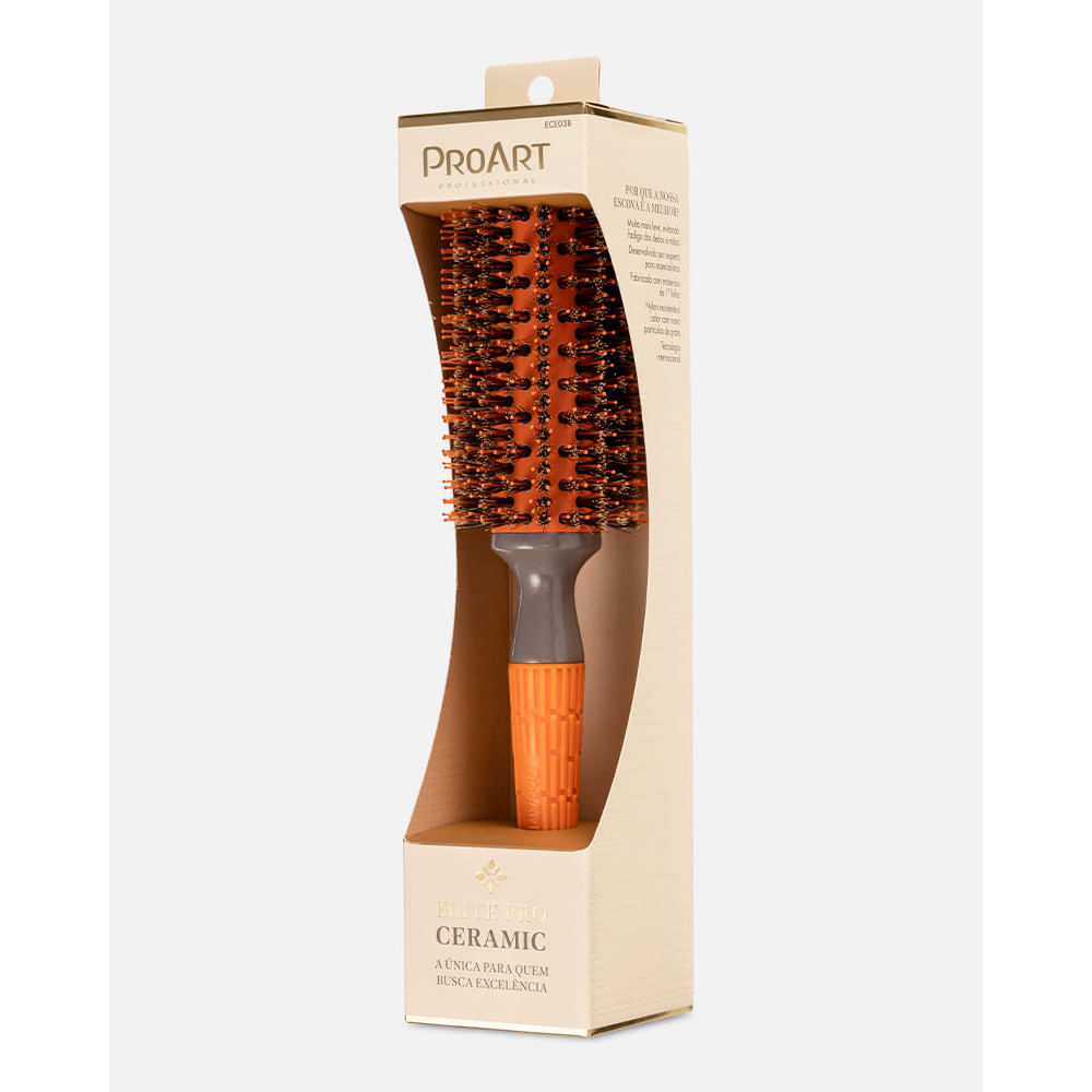 Escova Profissional Cerâmica Elite Pro ProArt 34mm Laranja Pro