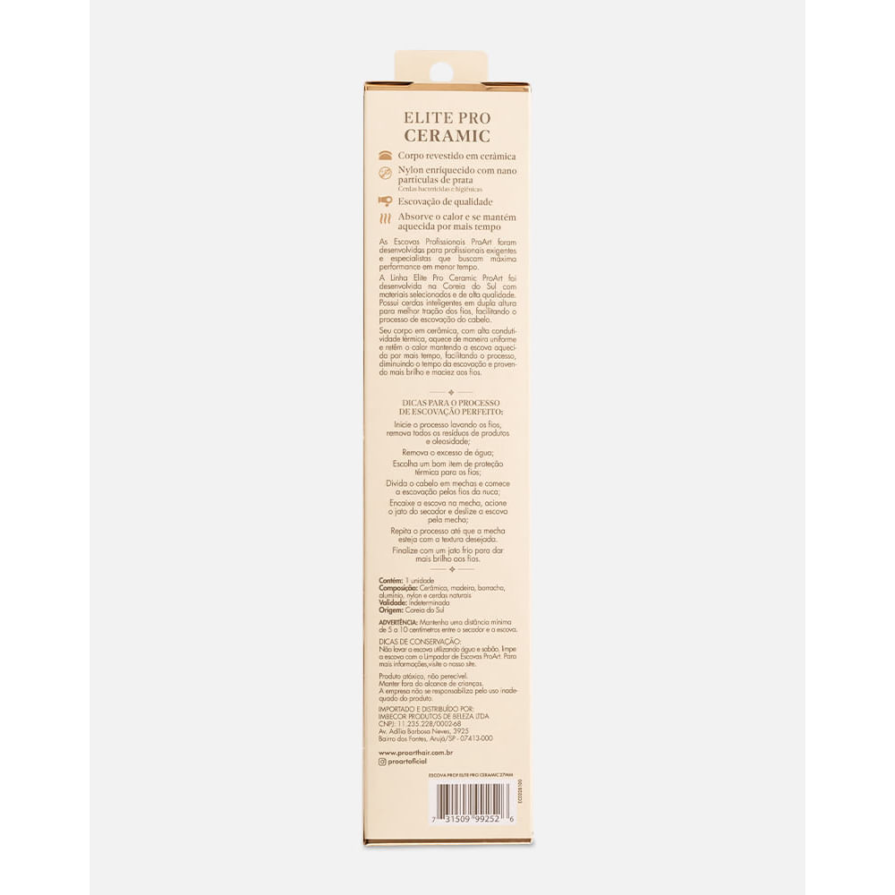 Escova Profissional Cerâmica Elite Pro ProArt 27mm Laranja Pro