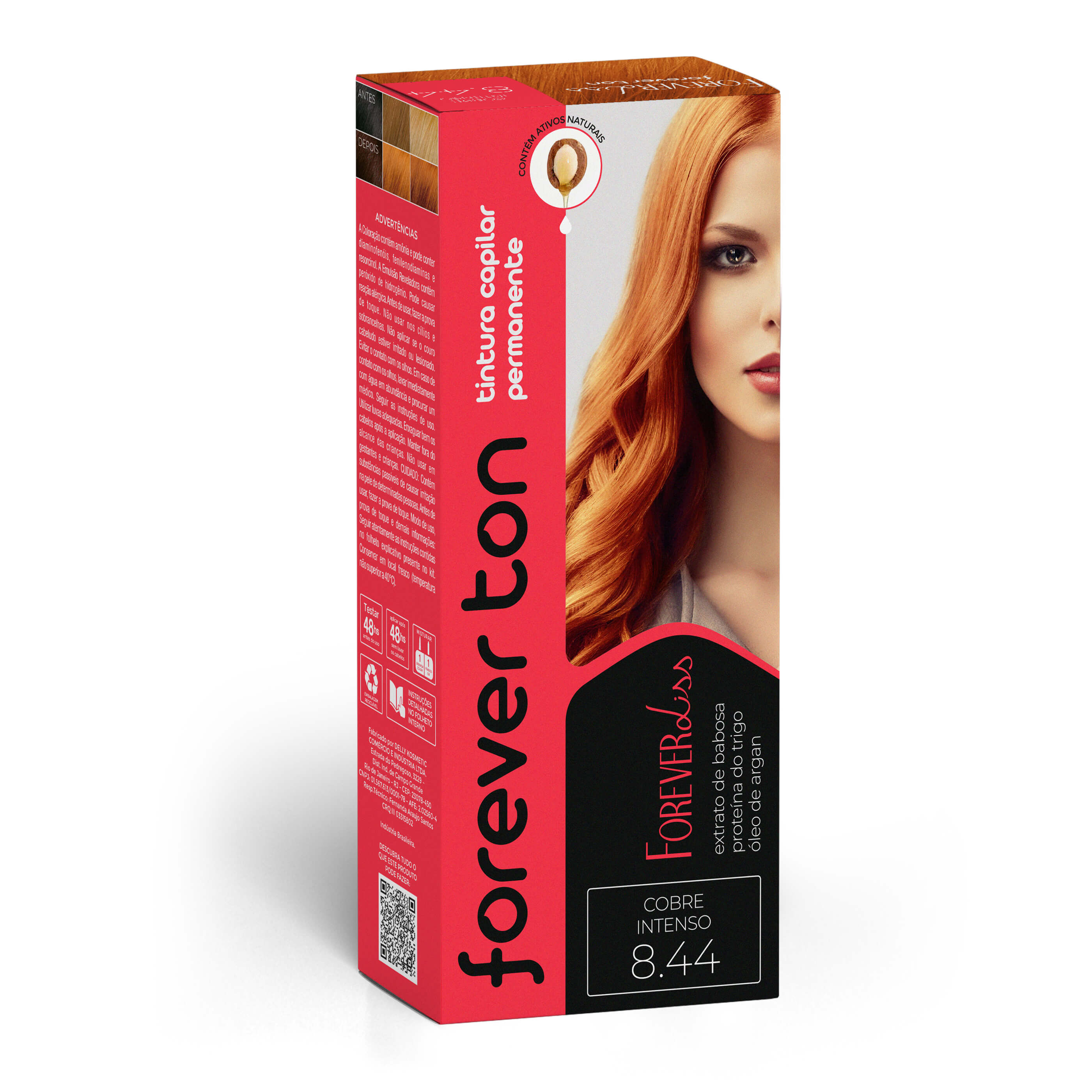 Tinta De Cabelo Forever Ton 8.44 Cobre Intenso