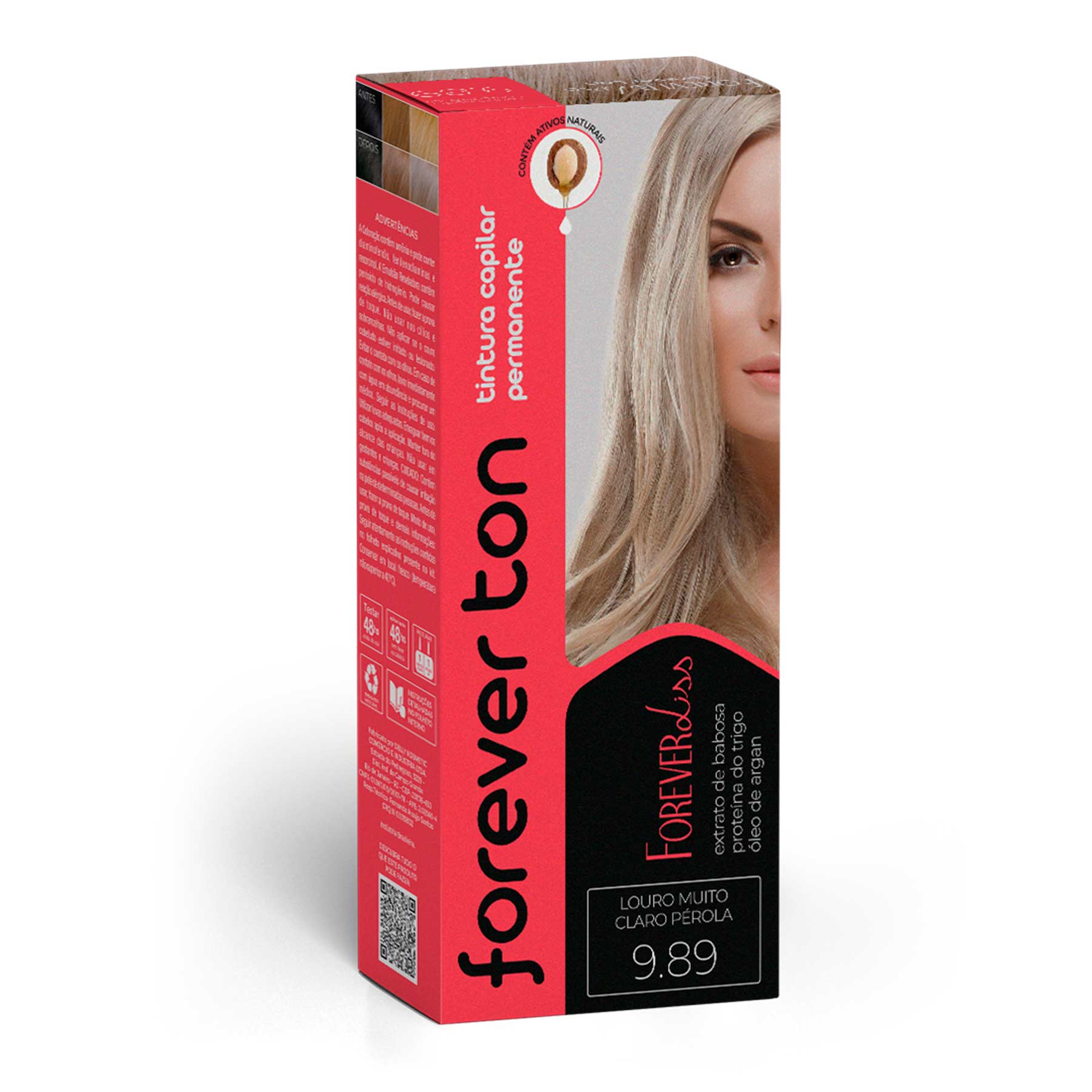 Tinta De Cabelo Forever Ton 9.89 Loiro Pérola Muito Claro