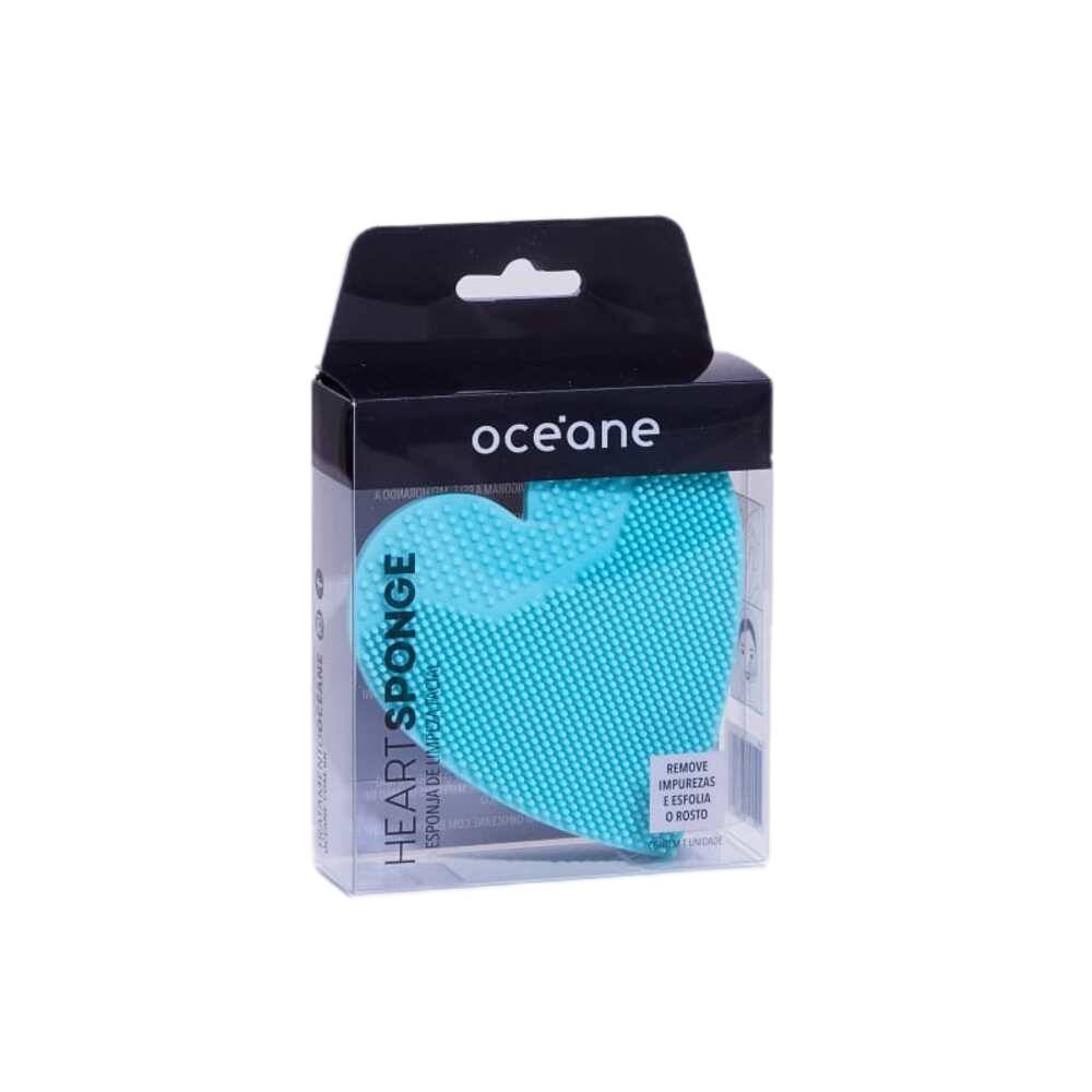Esponja de Silicone Para Limpeza Facial Azul Heart Sponge