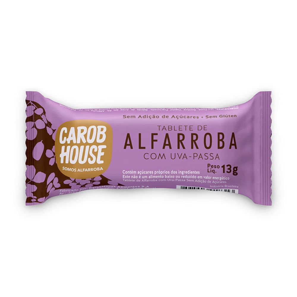 Barra Alfarroba Com Uva Passa Carob House 13g
