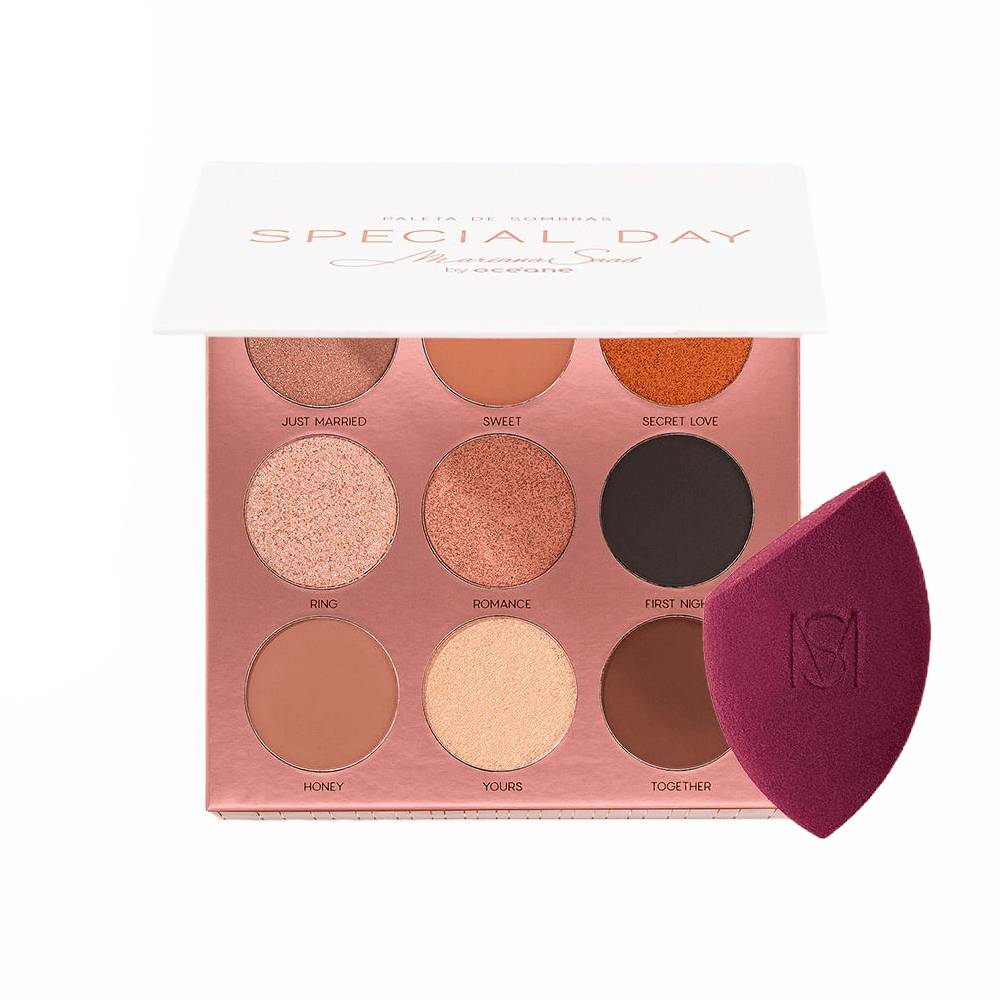 Kit Mariana Saad By Océane Paleta De Sombras + Esponja De Maquiagem Flat Blend