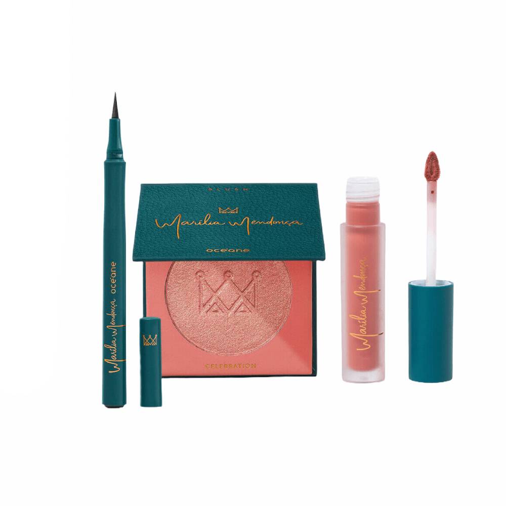 Kit Marília Mendonça By Océane Blush + Batom Líquido + Caneta Delineadora