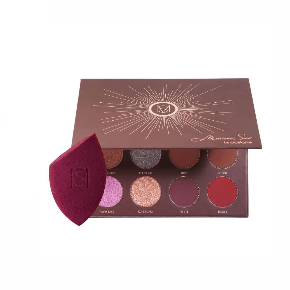Kit Mariana Saad By Oceane Paleta De Sombras 12 Shades + Esponja Flat Blend