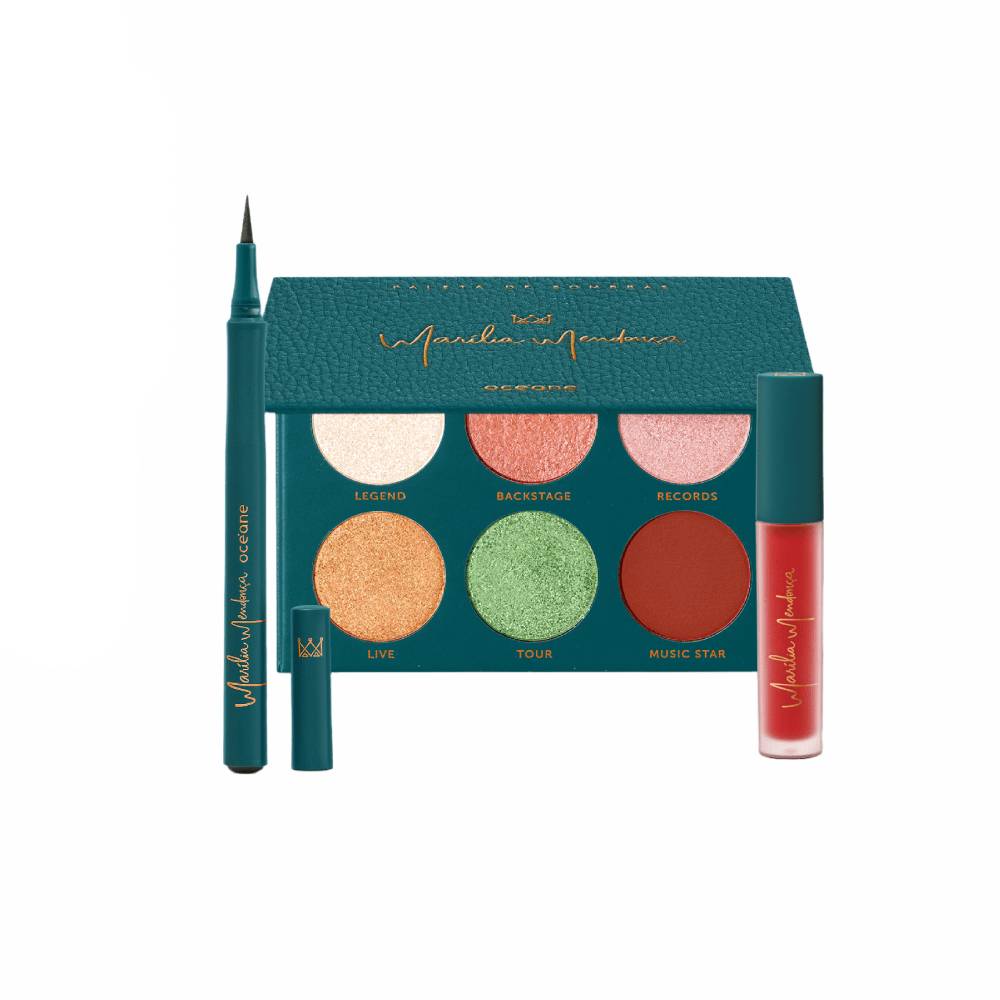 Kit Marília Mendonça By Océane Paleta De Sombras + Caneta Delineadora + Batom