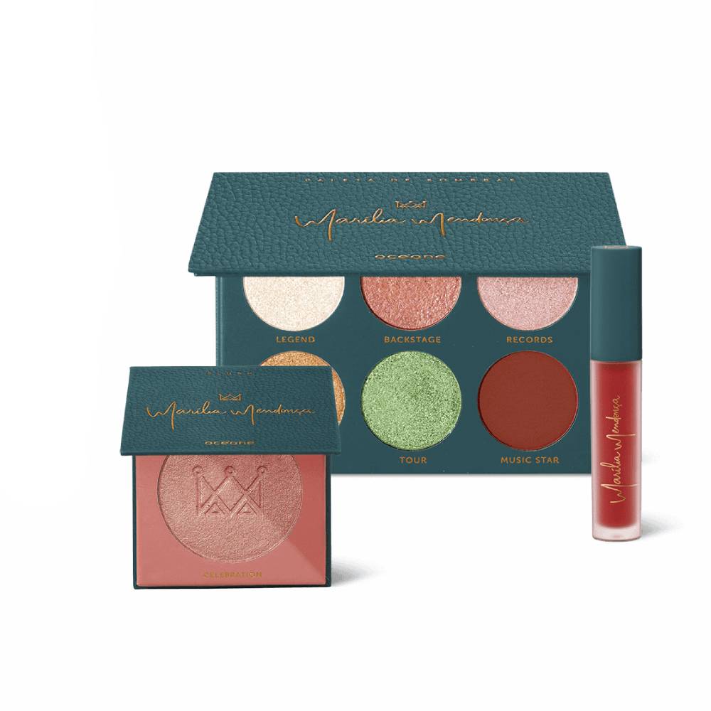 Kit Marília Mendonça By Océane Batom Líquido + Paleta De Sombras + Blush
