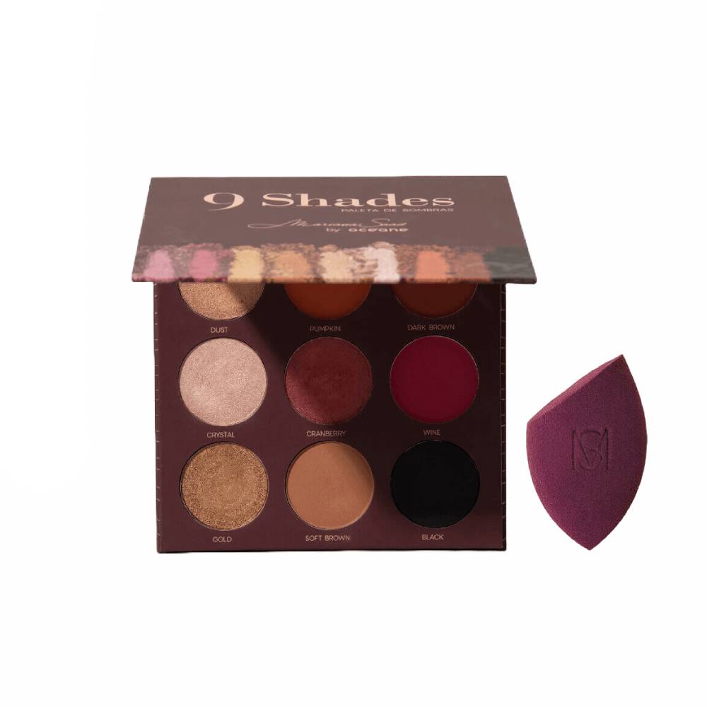 Kit Mariana Saad By Océane Paleta De Sombras 9 Shades + Esponja De Maquiagem