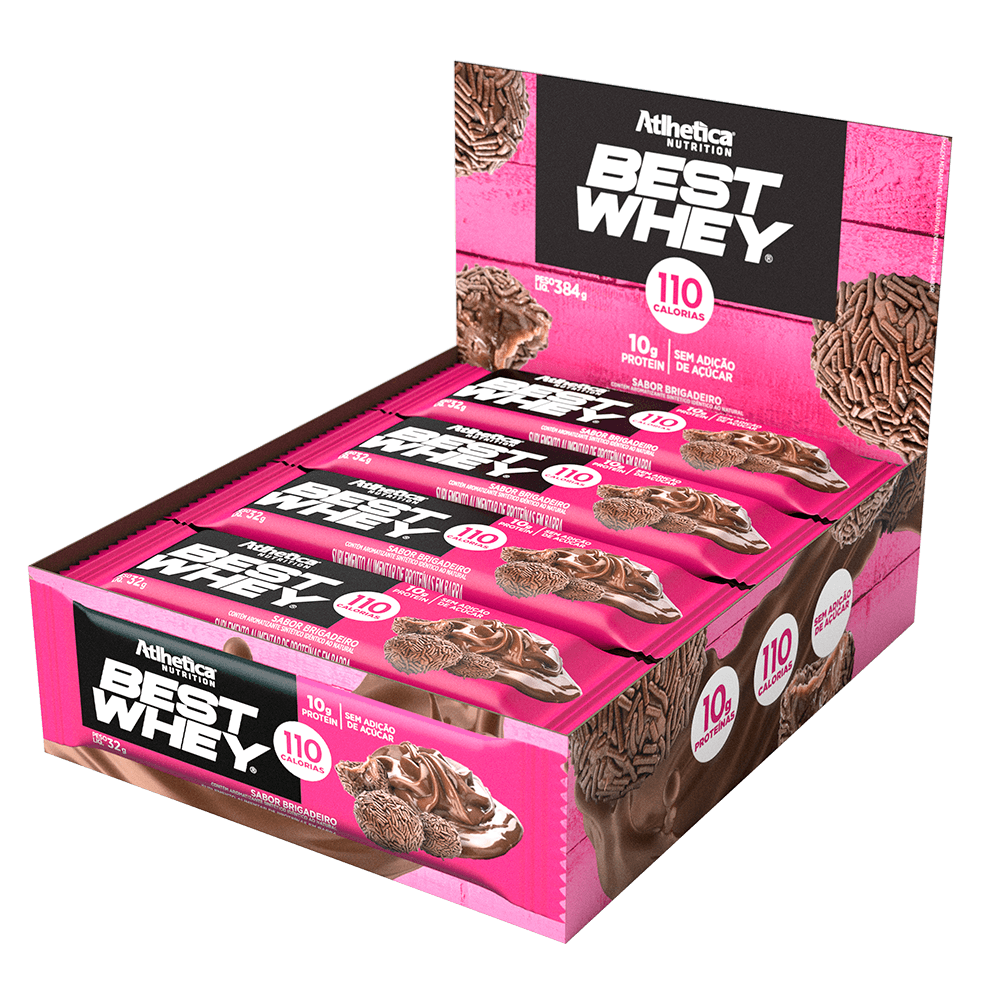 Best Whey Bar Atlhetica Nutrition Brigadeiro Display 12 Unidades de 32g