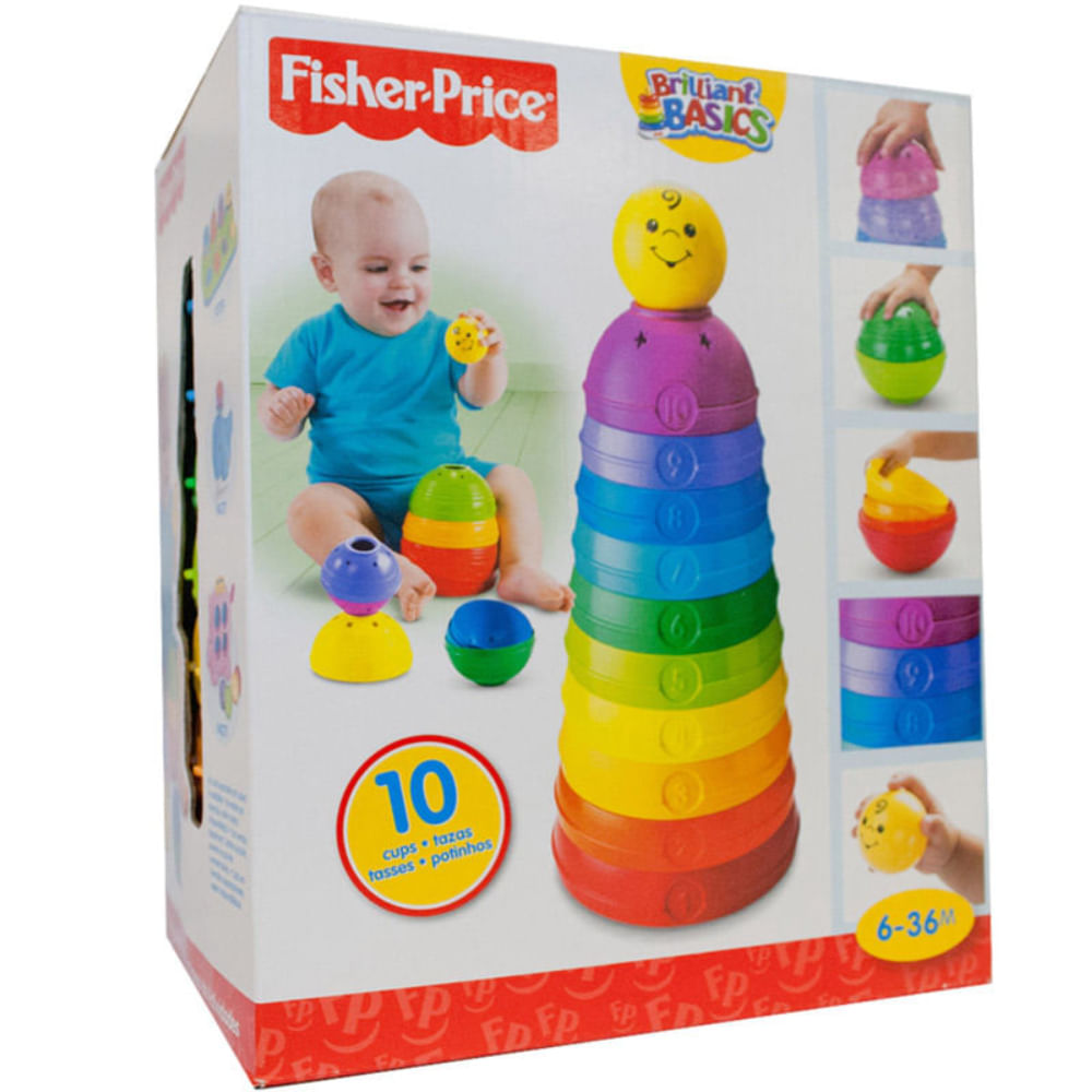 Potinhos Empilhar & Rolar Brilliant Basics Fisher-Price