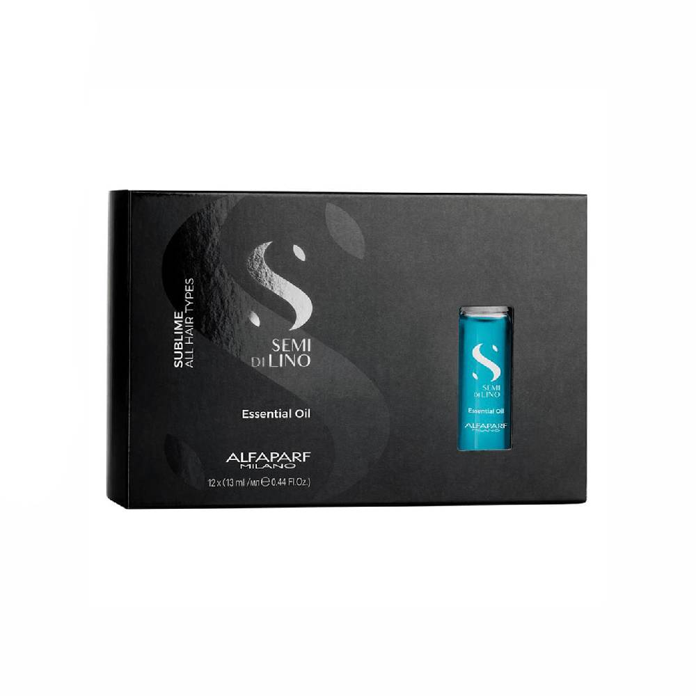 Ampola Capilar Alfaparf Milano Semi Di Lino Sublime Essential Oil 12 un. com 13ml