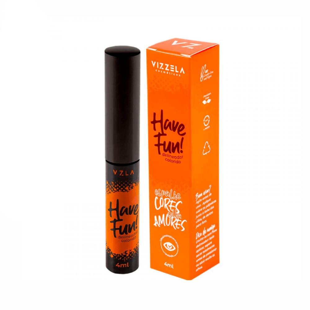 Delineador Vizzela Have Fun! Laranja 4ml