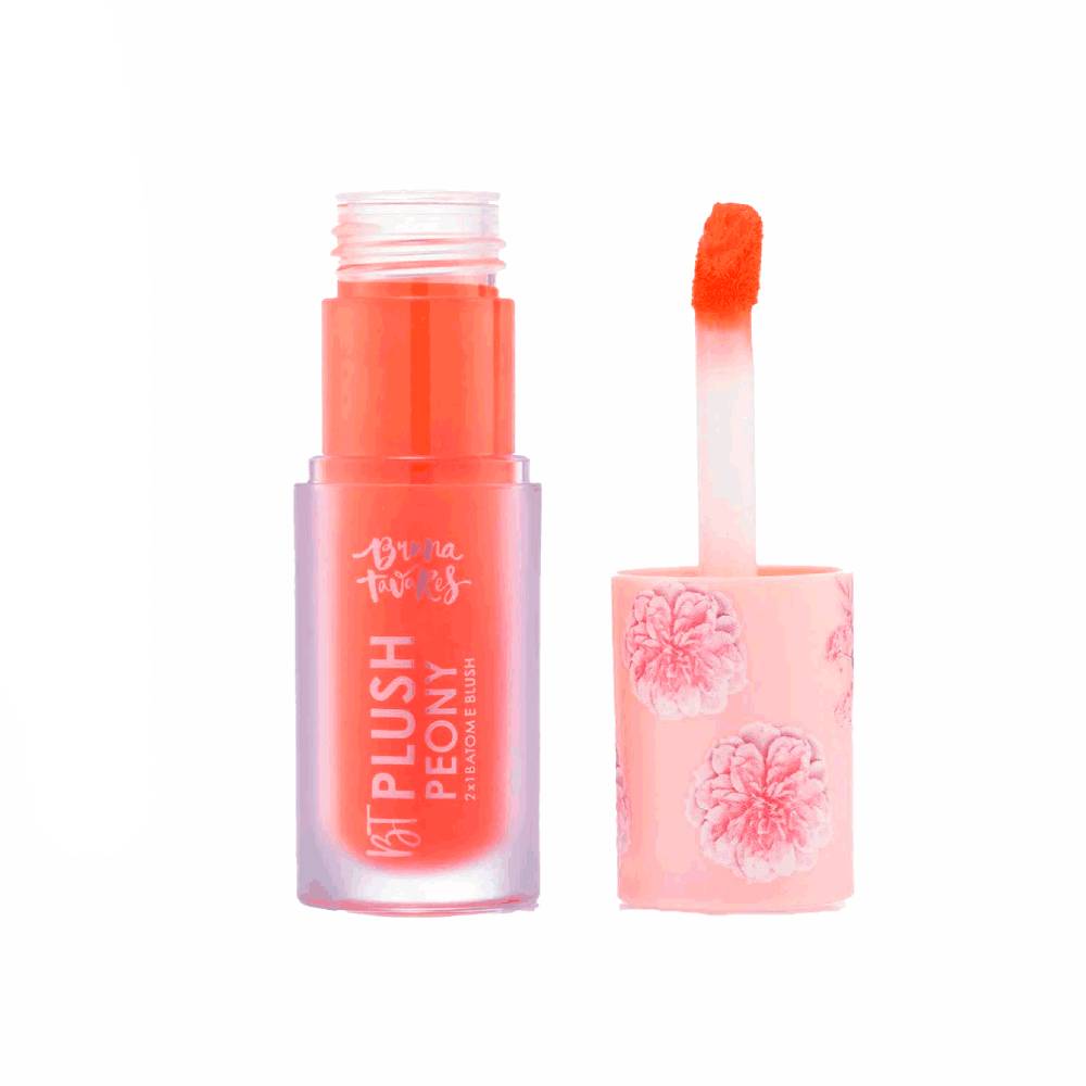 Batom E Blush Bruna Tavares Plush Peony Sunset 6g