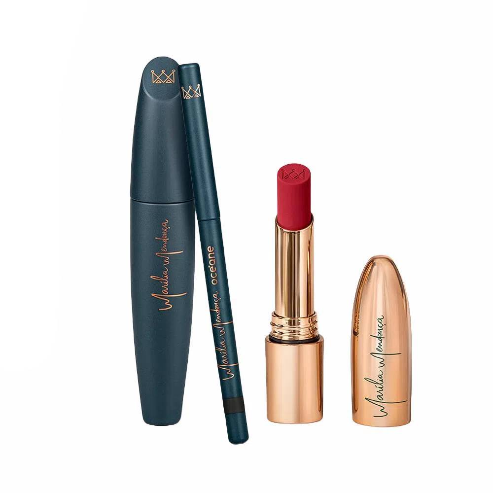 Kit Marília Mendonça By Océane Rímel + Lápis Para Olhos + Batom Matte Vermelho