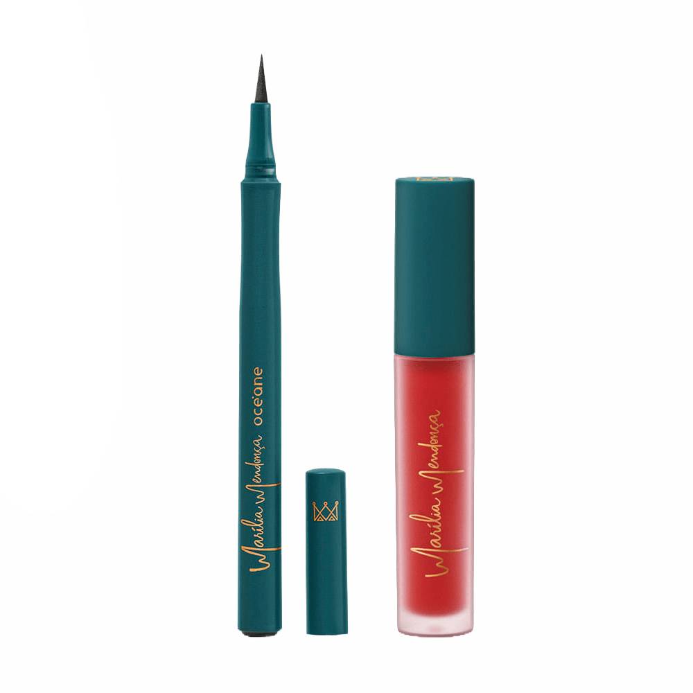 Kit Marília Mendonça By Océane Batom Líquido Vermelho + Caneta Delineadora