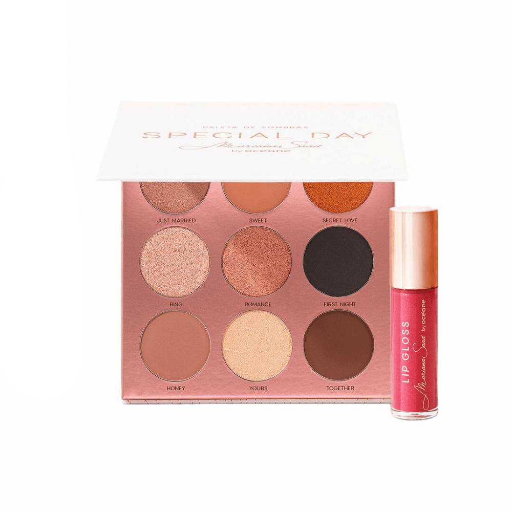 Kit Mariana Saad By Océane Paleta De Sombras + Brilho Labial Vermelho