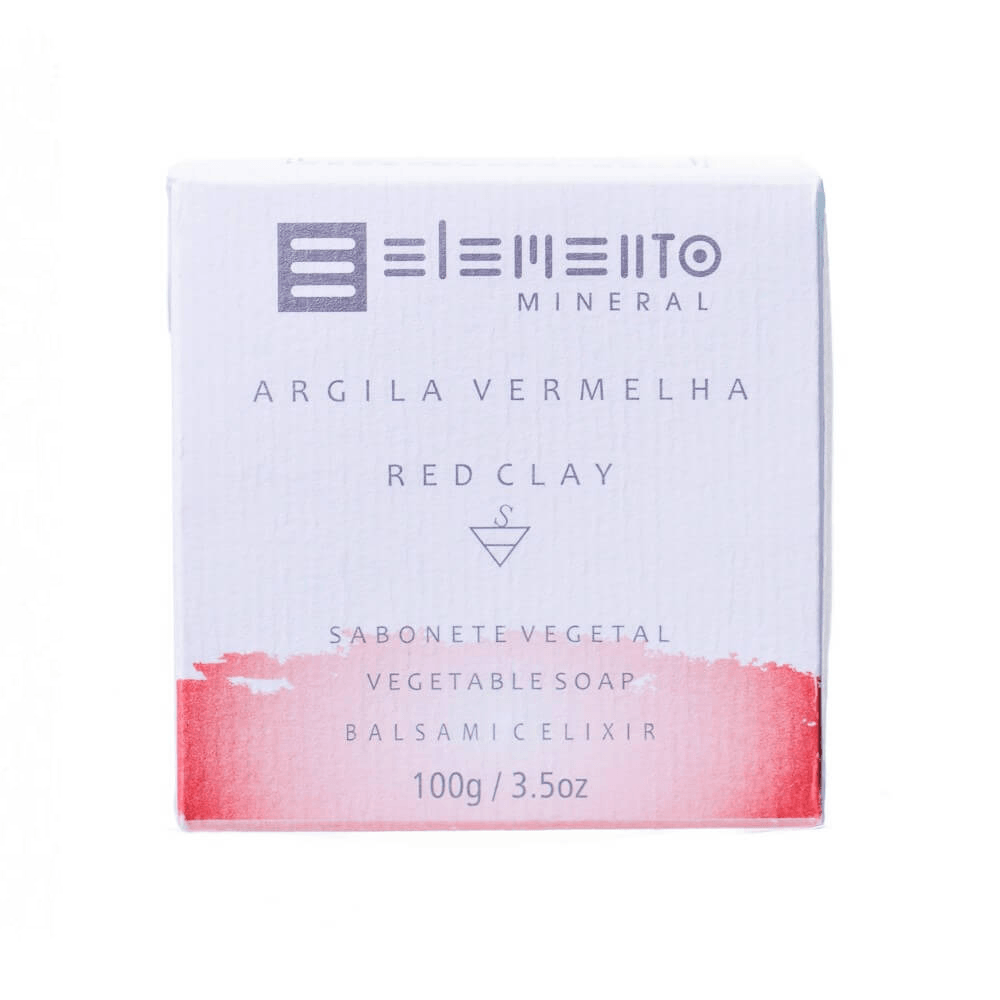 Sabonete de Argila Vermelha Natural Elemento Mineral 100g