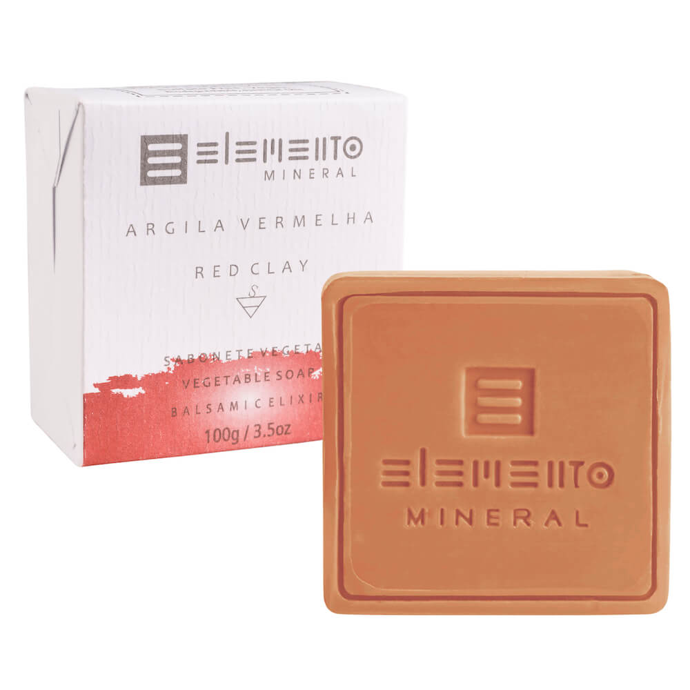 Sabonete de Argila Vermelha Natural Elemento Mineral 100g