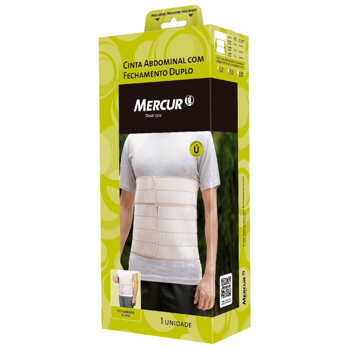 Cinta Abdominal com Fechamento Duplo Mercur BC 0082-25C140