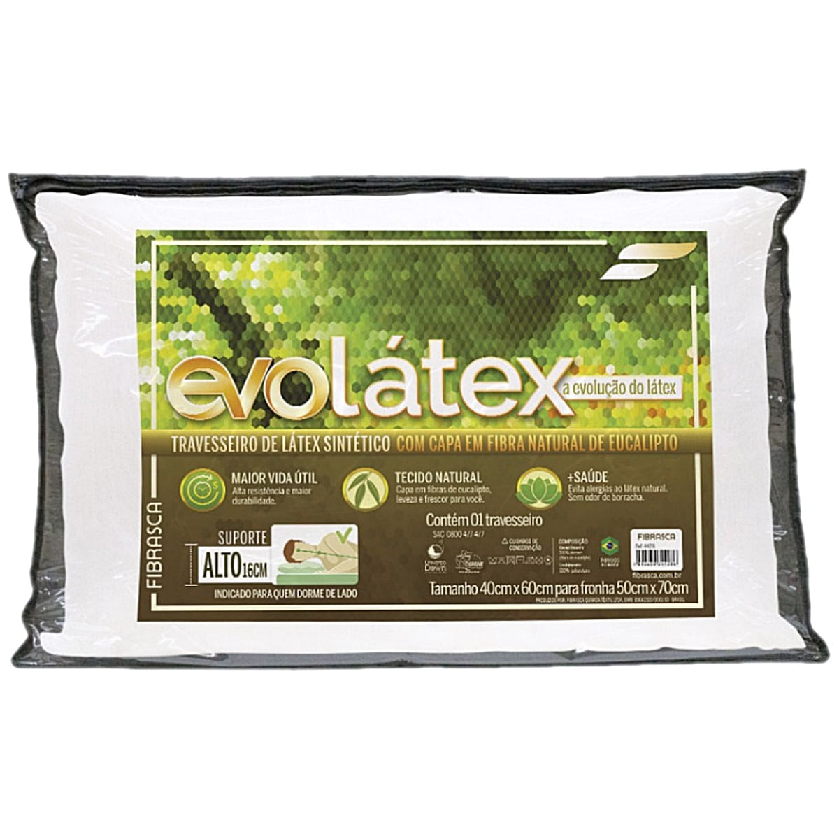 Travesseiro Evolátex Fibrasca Alto